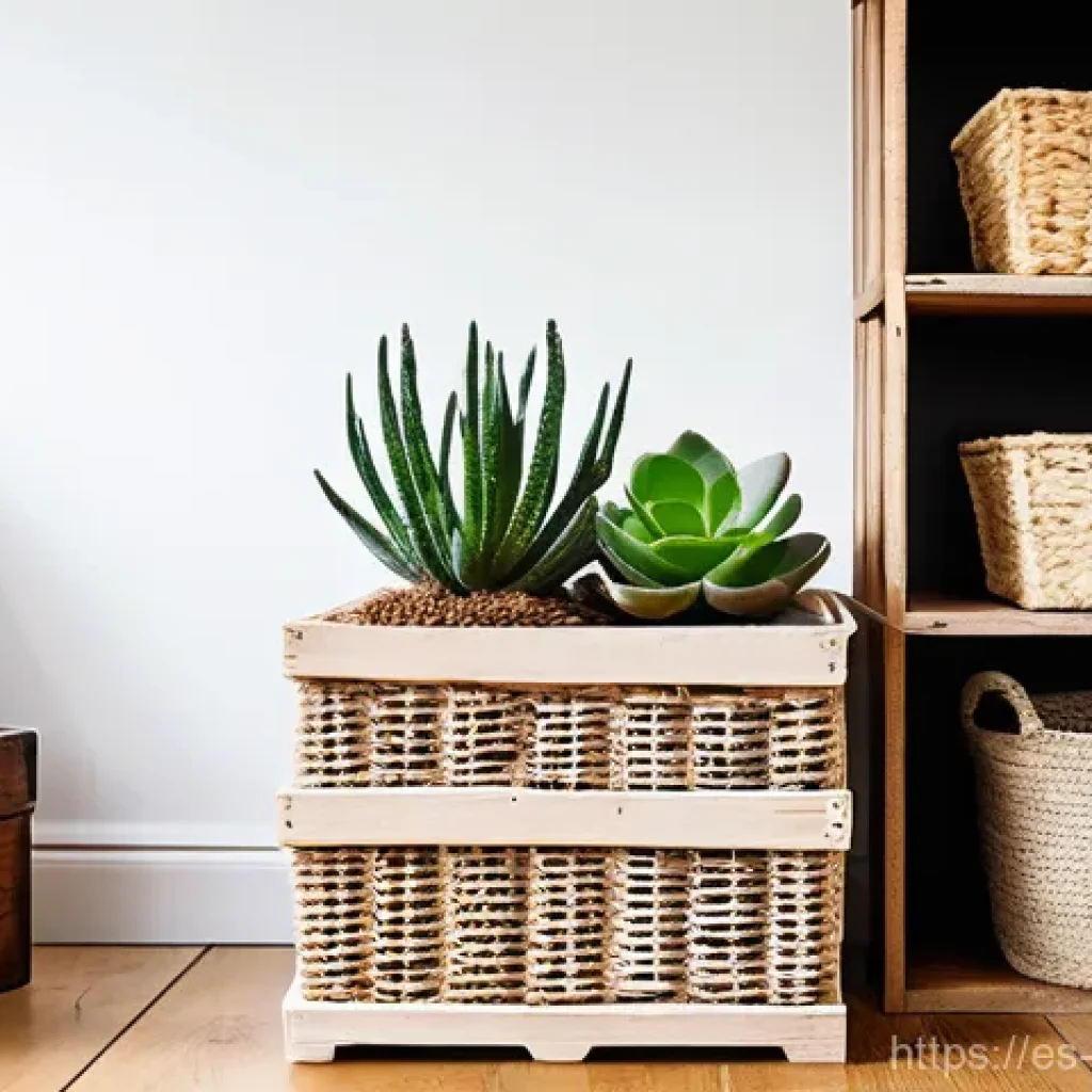 비교적 저렴한 수납 솔루션 찾기 - **Prompt:** A cozy and well-organized living room, bathed in warm, natural sunlight. In one corner, ...