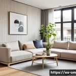 모듈형 가구의 장점과 활용법 - A modern small urban apartment living room featuring a modular sofa set in neutral tones, arranged f...