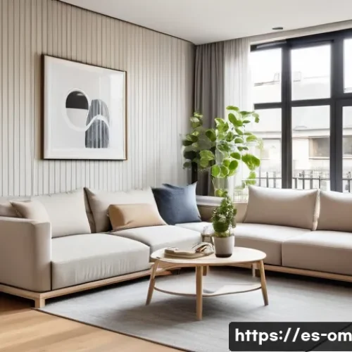 모듈형 가구의 장점과 활용법 - A modern small urban apartment living room featuring a modular sofa set in neutral tones, arranged f...